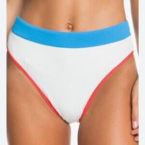 NWT Roxy Hello July High Leg Midwaist Bikini Bottoms Moderate Coverage Size M